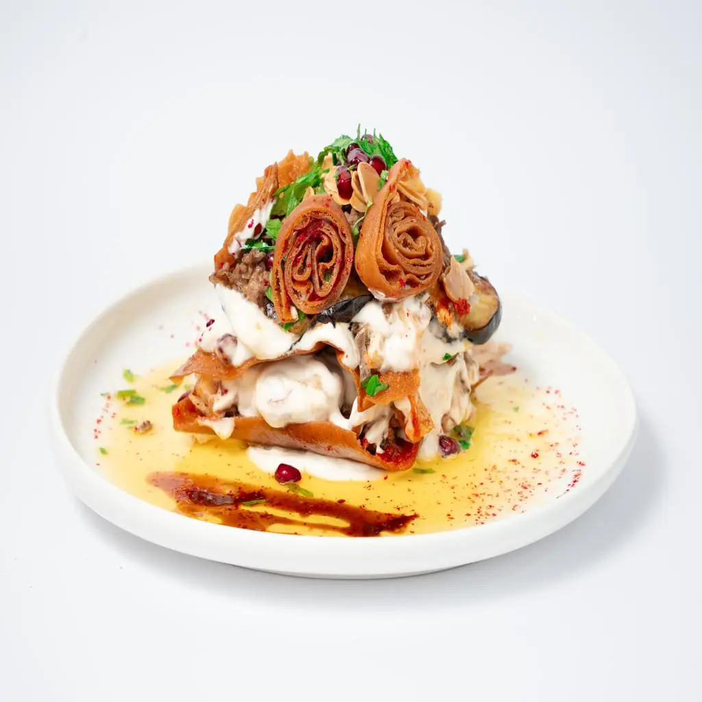 Eggplant Fatteh with Meat